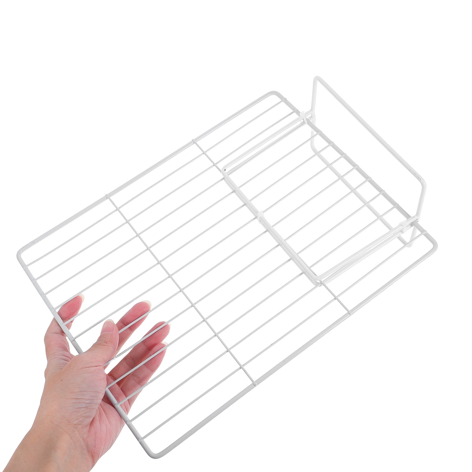 Luxshiny 2-Pack White Metal Mesh Adjustable Refrigerator Shelf Dividers Wire Partition for Freezer and Fridge Storage Organization