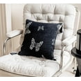 thumbnail image 2 of Fennco Styles Jacquard Butterfly Tassel Decorative Filled Throw Pillow 18" W X 18" L – Black Woven Square Cushion for Couch, Sofa, Bedroom, Office and Living Room Décor, 2 of 5