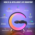 thumbnail image 3 of Digital Alarm Clock LED Clocks Moon Atmosphere Lamp Night Lights Speaker RGB App Control Clocks Wireless Charger Bedroom Clocks, 3 of 5