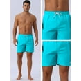 thumbnail image 4 of DARING DIVA Men's Summer Drawstring Mesh Lining Solid Board Shorts 30 Light Blue, 4 of 6