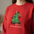 thumbnail image 2 of Meowy Christmas Black Cat Embroidered Sweatshirt, Cute Christmas Shirt, Cat Owner Christmas Gift, Cat Lover Xmas Shirt, Christmas Tree Shirt, 2 of 5