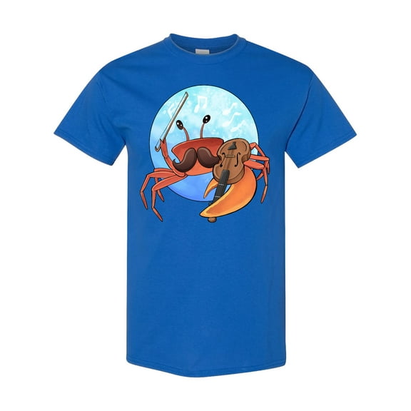 Inktastic Fun Fiddler Crab with Violin and Mustache T-Shirt