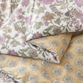 thumbnail image 6 of Lush Decor Lillian Block Print Reversible Comforter 5 Piece Set Full/ Queen Purple & Yellow - Floral Bedding Set with Throw Pillows - Vintage Decor, 6 of 10