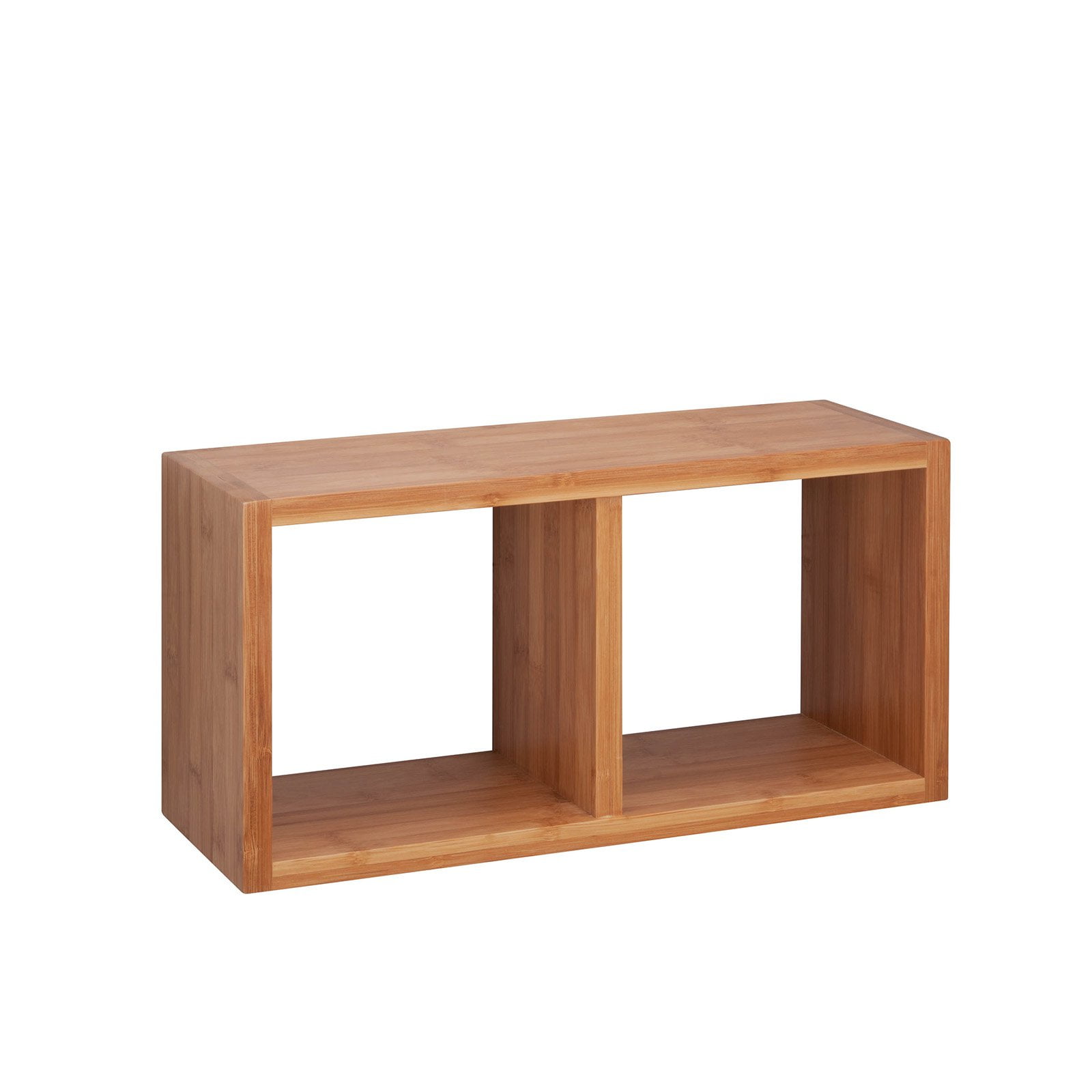 Honey Can Do Double Cube Bamboo Wall Shelf with 15lb Capacity, Brown
