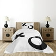 thumbnail image 4 of Ambesonne Xo Quilted Bedspread Set 2 Pcs, Simplistic Pattern, Twin Size, Black and White, 4 of 5
