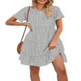 thumbnail image 2 of Women‘s Short Sleeve Swing Dress with Floral Tiered Pattern for Summer, 2 of 7