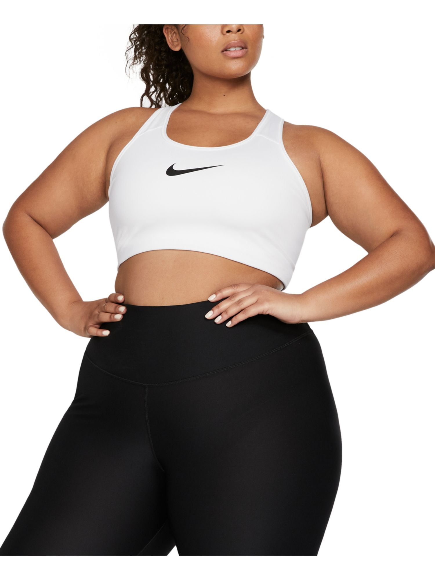 NIKE Intimates White Medium-Support Racerback Lightweight Sports Bra Plus  3X - Walmart.com