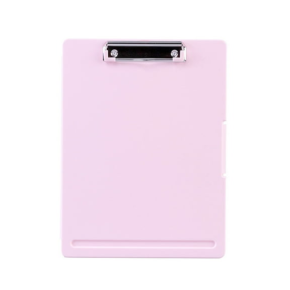 A4 Plastic Storage Clipboard - Durable Form Holder with Low Profile Clip - pink