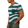 thumbnail image 6 of WAYUTE T Shirts for Men V Neck Short Sleeve Patchwork Color Striped Printed Stretch Fit Tee Tops with Front Pocket Beach Casual Outdoor Tshirts, 6 of 7