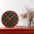 thumbnail image 6 of GZHJMY Round Digital Clock Christmas Red Plaid Creative Decorative Quiet Not Ticking Clock,Bedroom Living Room Bathroom Kitchen Office Wall Ornament (Black 10x10In), 6 of 7