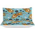 thumbnail image 3 of HAHDAXIA Tiger Cute Pattern Bedding Solid Comforter Set for All Seasons,3 Pieces(1 Comforter+2 Pillowcases),Soft Microfiber Bedding Set King(90"x90"), 3 of 7