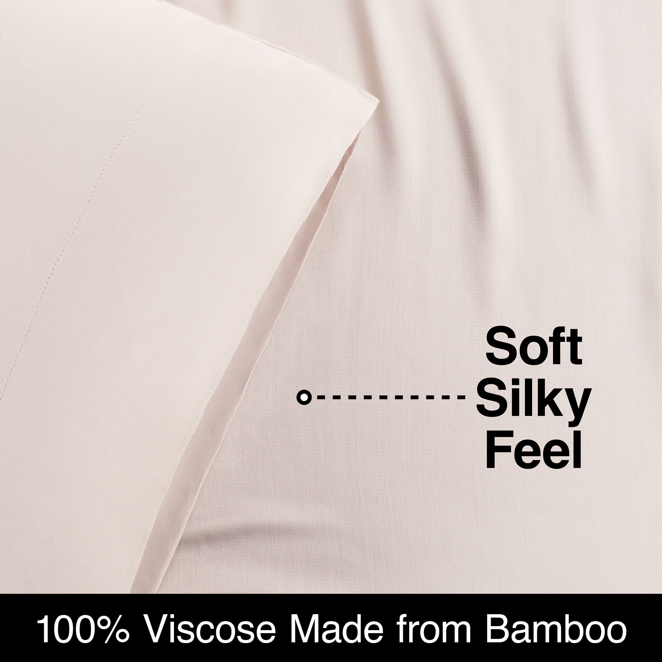 Allswell Soft & Silky 4-Piece Cream Glaze Rayon Derived from Bamboo Sateen Bed Sheet Set, Full