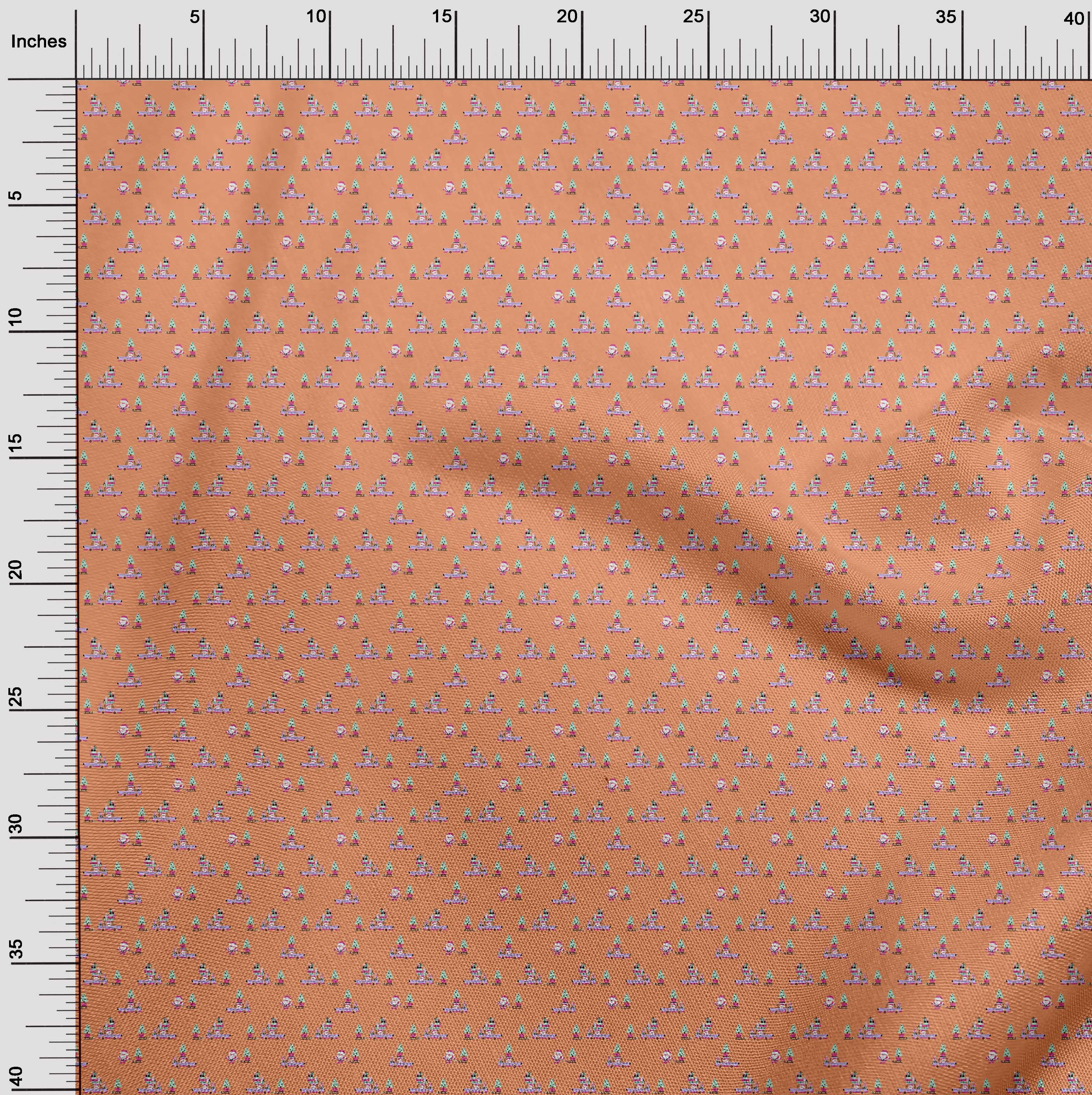 oneOone Cotton Poplin Orange Fabric Christmas Sewing Fabric By The Yard Printed Diy Clothing Sewing Supplies 56 Inch Wide