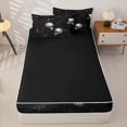 thumbnail image 4 of Homewish Dark Halloween Skull Rose Zipper Twin Comforter Sets with Fitted Sheet and 2 Pillowcases,Spider Web Pattern Zipper Bedding Set,Black Purple,Black Reversible,4pcs, 4 of 7