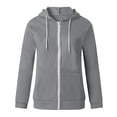 thumbnail image 4 of SDNall Womens Zip Up Hoodies Hoodie Full Zip Long Sleeve Lightweight Sweatshirts Pockets Jacket Coat (Gray, Sizes S-XXXL), 4 of 9