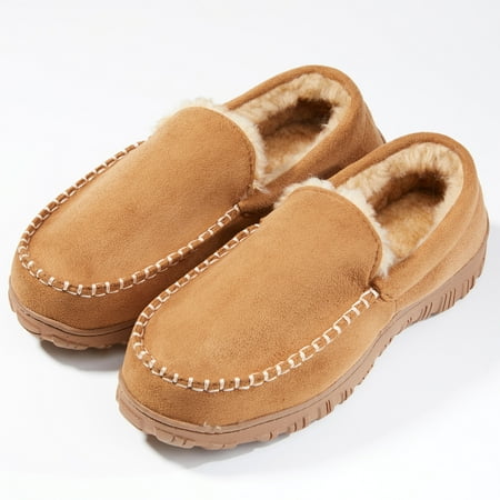 

HOMEHOT Men‘s Moccasin Warm Fleece Cozy Non-slip Slippers Comfortable Slip On Home Shoes Yellowstone