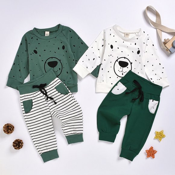 Sweat Pants Hoodies for Boys Oodie Hoodie Kids Toddler Kids Baby Boys Hoodie Cartoon Bear Sweatshirt Tops+ Pants Outfits Set
