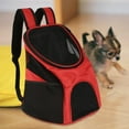 thumbnail image 5 of Mochila transportadora para mascotas, bolsa para mascotas de doble hombro de malla, mochila transportadora para perros transpirable con diseño ventilado, expandible (rojo), 5 of 5