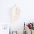 thumbnail image 7 of LAMIRO 11.8" Cotton Line Woven Leaf Shaped Tapestry Wall Decor,Soft Fine Workmanship Macrame Wall Hanging Feather Boho Chic Woven Leaf Tassels Ornament for Bedroom Living Room Apartment Porch, 7 of 7
