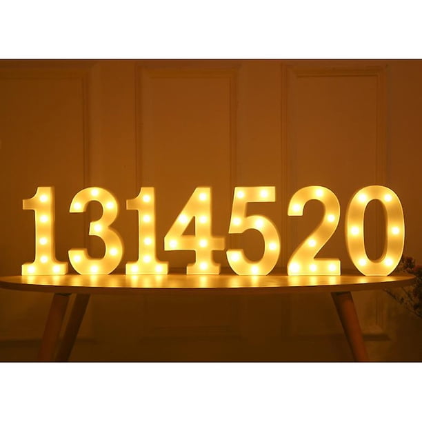 Letras Blancas Con Luces Led. Letras Con Luces Brillantes Para La Decoración Del Hogar (o)superma Banban