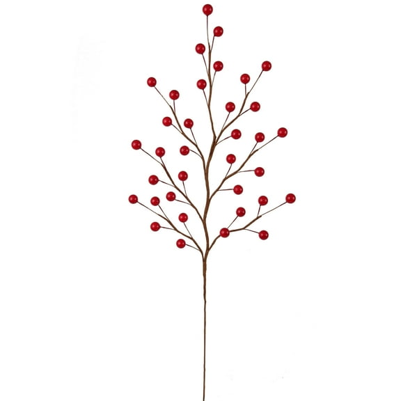 Pack of 12 Artificial Berry Twigs with Red Berries – 17-Inch Tall Faux Stems for Home, Wedding & Holiday Decor