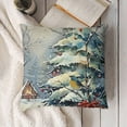 thumbnail image 3 of SHANXI Decorative Snowy Forest Cardinal Red Bird Deer Fox Rabbit Cushion Case Decor, Farmhouse Christmas Holiday Seasonal Home Decor for Couch PC 18x18in, 3 of 5