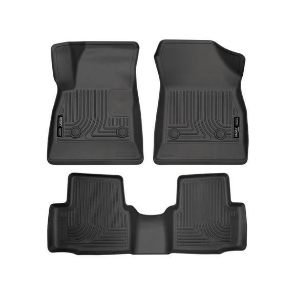 Husky Liners 99161 Weatherbeater Floor Mats Fit 2016-2019 Chevy Cruze Sedan, Hatchback (w/w/o Spare Tire) - Front/2nd Seat - Black