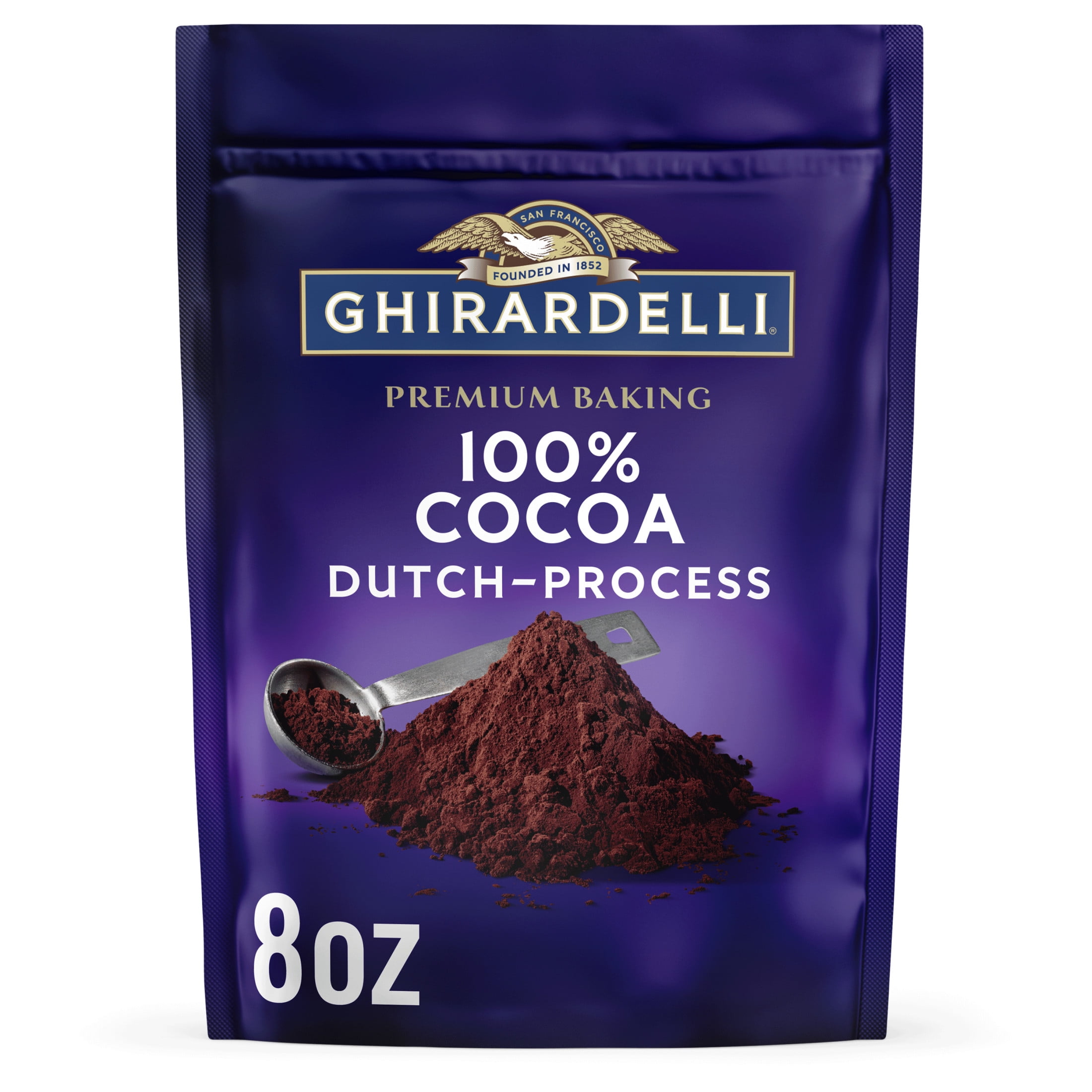 GHIRARDELLI Premium 100% Unsweetened Baking Cocoa Powder, 8 oz Bag