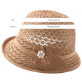 thumbnail image 3 of AWASD Cute Straw Hats for Women - Elegant Pearl Floral Sun Hat, Packable Outdoor Vacation Summer Fisherman Cap, UPF50+ Wide Brim Breathable Beach Sun Hat Under $5 Beige, 3 of 5