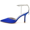 thumbnail image 4 of Women's Pumps Stiletto High Heel 9CM Rhinestones Ankle strap Chain Wedding Sexy Shoes, 4 of 6