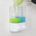 thumbnail image 3 of Miangastore Empty Plastic Wall-mounted Suction Push Type Liquid Soap Bottles Containers Refillable Shampoo Liquid Soap 2 Chamber Dispenser Shower Dispenser, 3 of 8