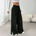 thumbnail image 6 of WTOBBY Women's Corduroy Pants Casual Straight Leg Trousers, Solid Color High Waist Relaxed Fit Comfortable Everyday Wide Leg Pants for Ladies,Black 2XL, 6 of 6
