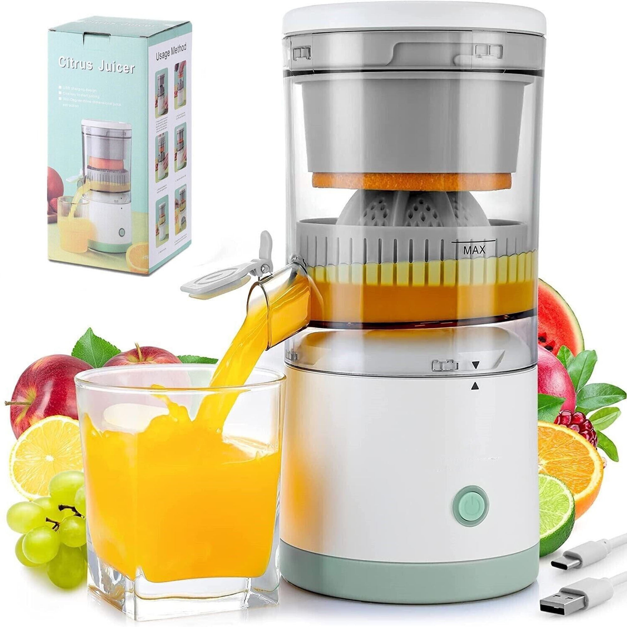 Electric Citrus Juicer, Tintalk Rechargeable Wireless  