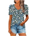 thumbnail image 2 of Puntoco Liquidación de blusas cortas para mujer, blusa holgada informal de manga corta a la moda para mujer, 2 of 5