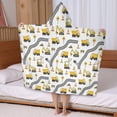 thumbnail image 5 of Cartoon Construction Vehicles Roads White Pattern Hooded Bath Towel，50"x30" for Ages 3 To 12 Kids, Quick Dry Lightweight Soft Microfiber Hood Beach Towel Cover Up for Kids, 5 of 7