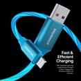 thumbnail image 4 of Powertek MFi-Certified Light-Up USB-A to Lightning Charging Cable, 5 ft, Blue, 4 of 7