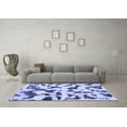 thumbnail image 3 of Ahgly Company Machine Washable Indoor Square Abstract Blue Modern Area Rugs, 3' Square, 3 of 4