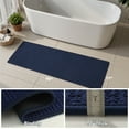 thumbnail image 4 of SIXHOME Bathroom Rugs Non Slip Bath Mat Chenille Soft Absorbent Quick Dry Bath Rugs for Bathroom Floor with Rubber Backing Machine Washable Bathmat Boho Bathroom Decor 17"x59" Navy, 4 of 8