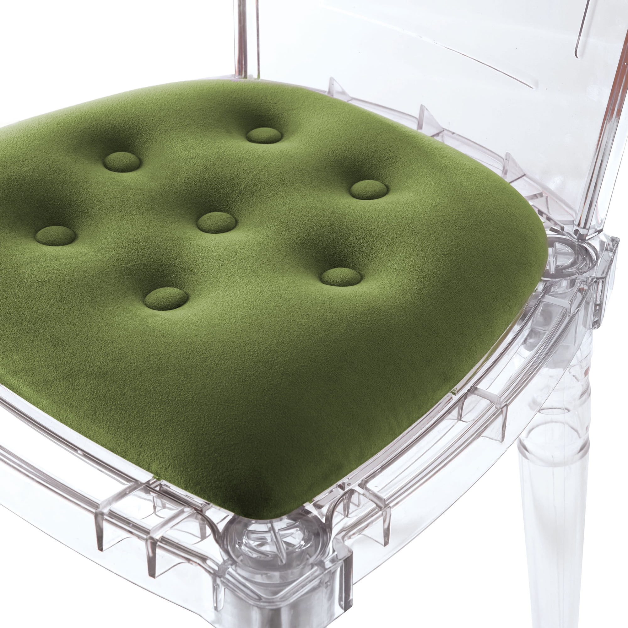 Hansel 20 in. Indoor Green Padded Seat Finish Acrylic Chairs