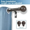 thumbnail image 4 of Urbanest Adjustable Single Curtain Rod Set Hammered Ball Finials – 3/4-Inch Diameter, With Bronze Rod, 48–84 Inches, 4 of 6