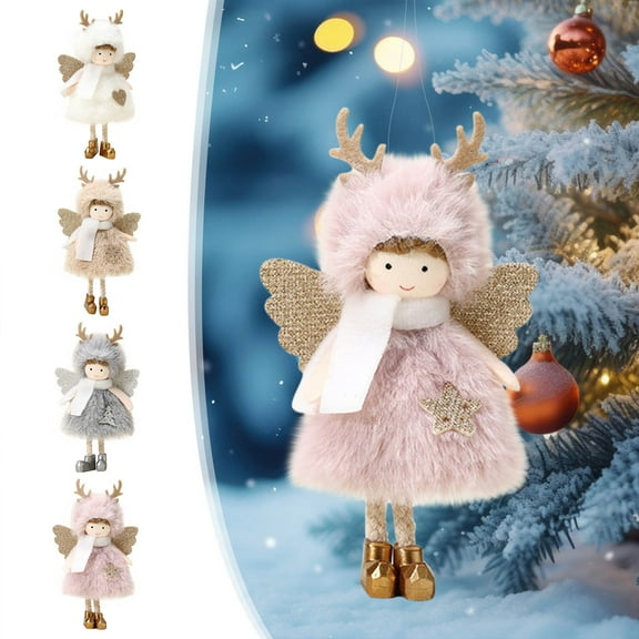 Soft Christmas Angel Dolls - Adorable Holiday Ornaments in 4 Colors for Festive Home Decor, Ideal Gifts for Family and Friends, Perfect for Christmas Trees, Tables, and Seasonal C