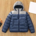 thumbnail image 2 of GYUJNB Boys Color Down Padded Jacket Warm Winter Hooded Coat for Children Lightweight Insulated Outerwear,Size:11-12 Years, 2 of 3