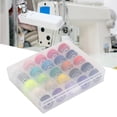 thumbnail image 3 of Colorful Sewing Threads Plastic Sewing Machine Bobbins Home Handwork Embroidery Kit 25 36 Grids Transparent Spools, 3 of 7