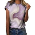 thumbnail image 2 of Ichuanyi Womens Shirts, Adult Fashion Woman Round Neck Short Sleeve Tops T-Shirt Prints Loose Blouse, 2 of 6