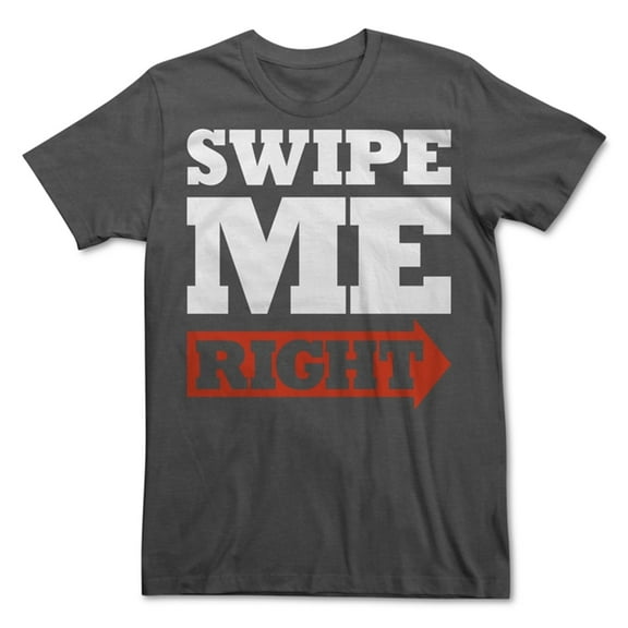 Fifth Sun Mens Swipe Me Right Graphic T-Shirt, Grey, Medium
