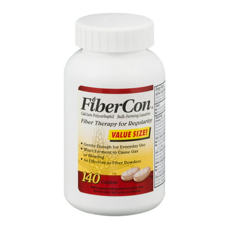 Fibercon Fiber Therapy for Regularity (Calcium Polycarbophil) Caplets 140 ct