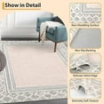 thumbnail image 4 of 5x7 Beige Vintage Print Rug – Washable Non-Slip Area Rug for Living Room and Bedroom, 4 of 7