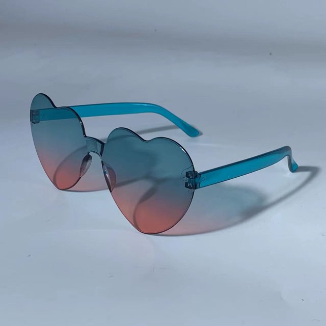 Gafas de sol con forma de corazón en forma de gelatina para hombre y mujer, gafas de sol con forma de corazón en forma de melocotón, gafas de sol con forma de corazón de una sola pieza