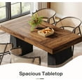 thumbnail image 7 of 55-Inch Black & Brown Mid-Century Modern Dining Table, Rectangular Wood Table With Double Pedestal, Seats 4-6 For Dining Room, Kitchen & Home, 7 of 7