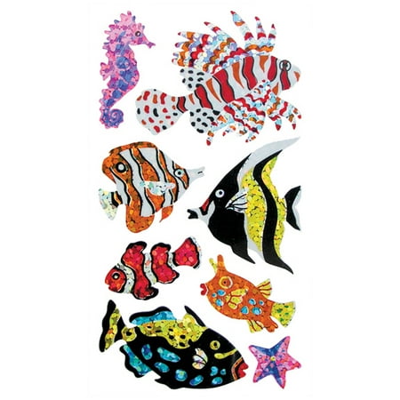 - Bulk Roll Prismatic Stickers, Salt Water Fish (50 Repeats)